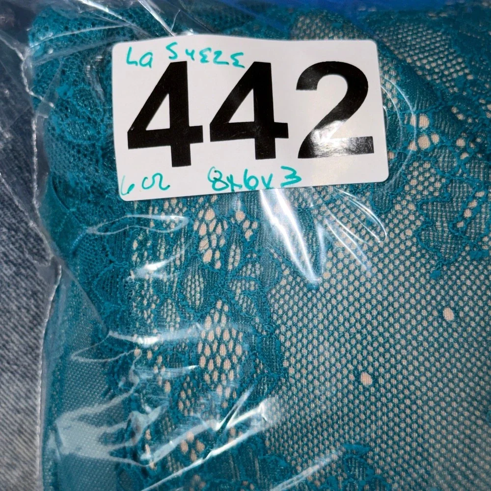 La Senza Medium Teal Satin Babydoll Slip Y2K 90s Romantic Coquette Boudoir Vamp